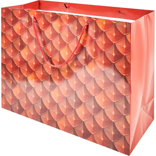 Пакет подарочный «Чешуя» 40x35 см цвет красный пакет ламинированный красный 40 5 х 24 8 х 9 см