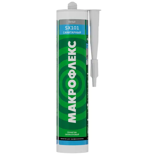 Герметик силиконовый санитарный Makroflex белый 290 мл уксусный
