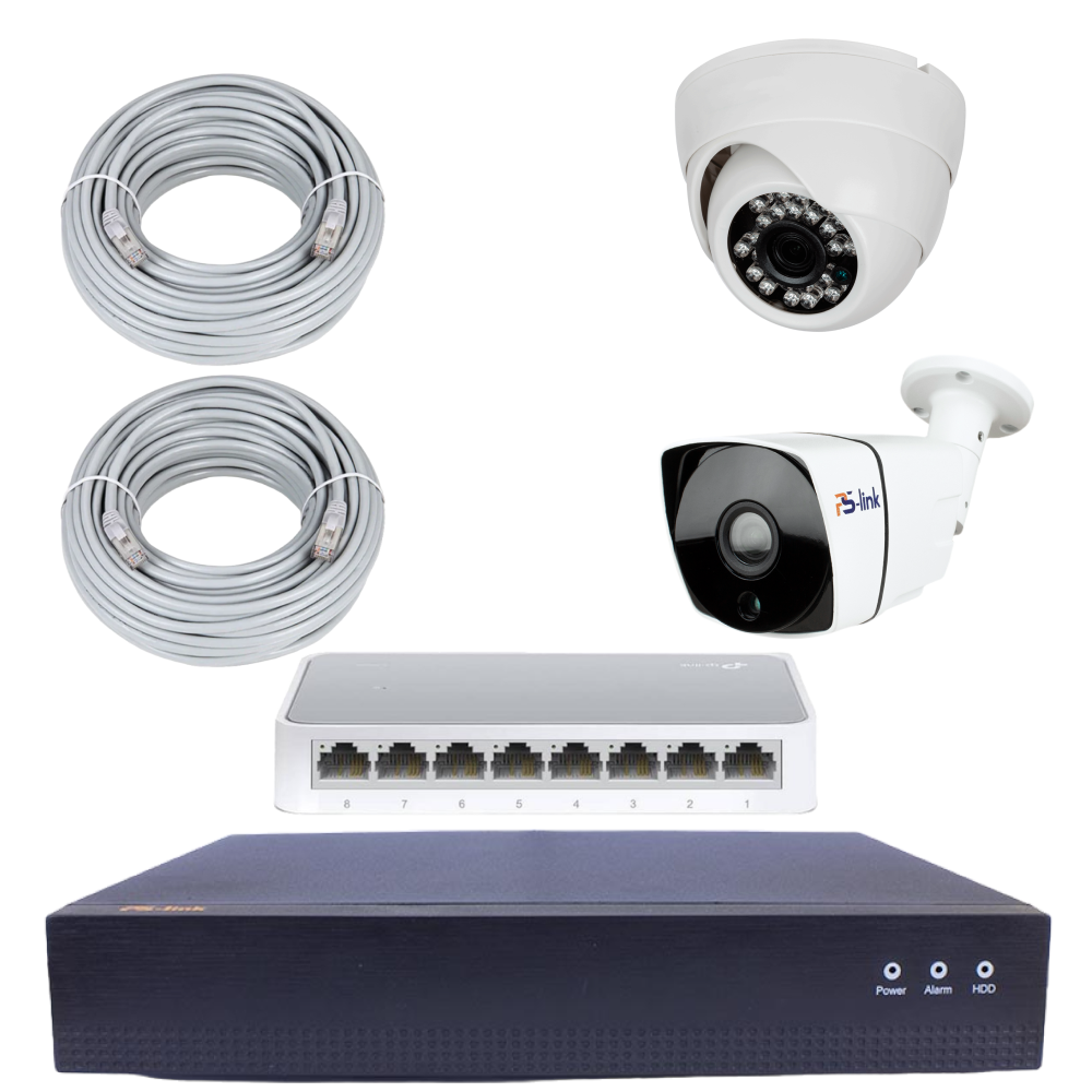 Комплект видеонаблюдения IP 2Мп Ps-Link KIT-B202IP 1 камера для улицы 1  камера для помещения ✳️ купить по цене 10739 ₽/шт. в Москве с доставкой в  интернет-магазине Леруа Мерлен