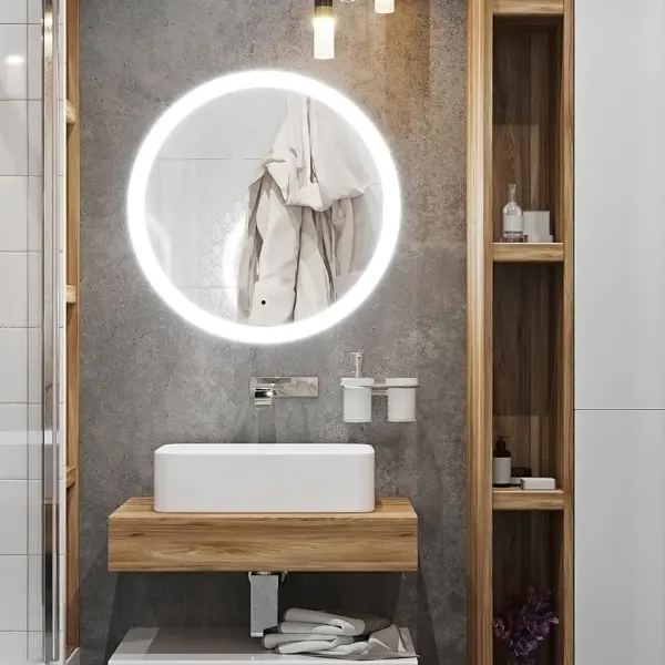 Зеркало для ванной Omega Glass SD64 с подсветкой 60 см круглое зеркало для ванной omega glass nnsp008м с полкой 50x70 см прямоугольное