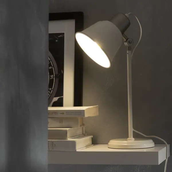 Настольная лампа Inspire Milky E27x1 металл, цвет кремовый прикроватная тумбочка сандра белый белый металл