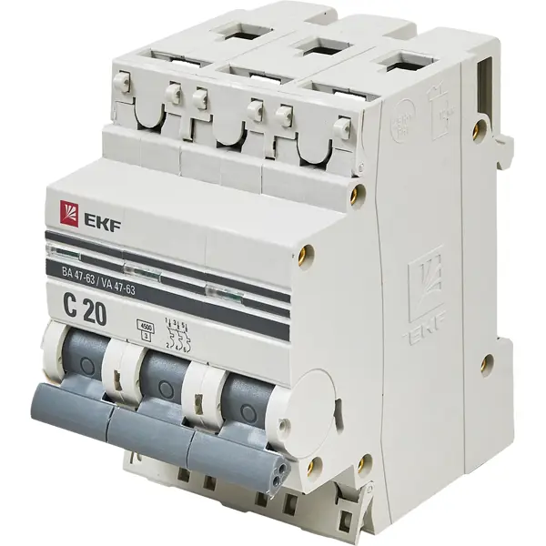 Автоматический выключатель EKF ВА47-63 3P C20 A 4.5 кА вводно распределительное устройство узола