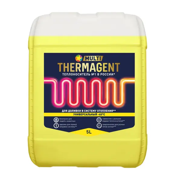 Теплоноситель Thermagent Эко 122555 -40°C 5 кг пропиленгликоль теплоноситель thermagent 914574 30°c 45 кг пропиленгликоль