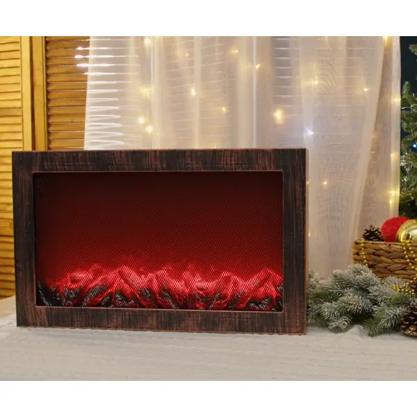 Камин декоративный Ретро с эффектом живого огня 10 светодиодов 36.8 см цвет коричневый панорамный газовый камин kratki