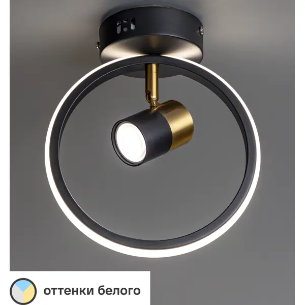Светильник светодиодный «Lanterna» 515979 6 м² регулируемый белый свет цвет черно-золотистый люстра спот ринген 3x40w e14 кофейный золотистый 29x33x19 см