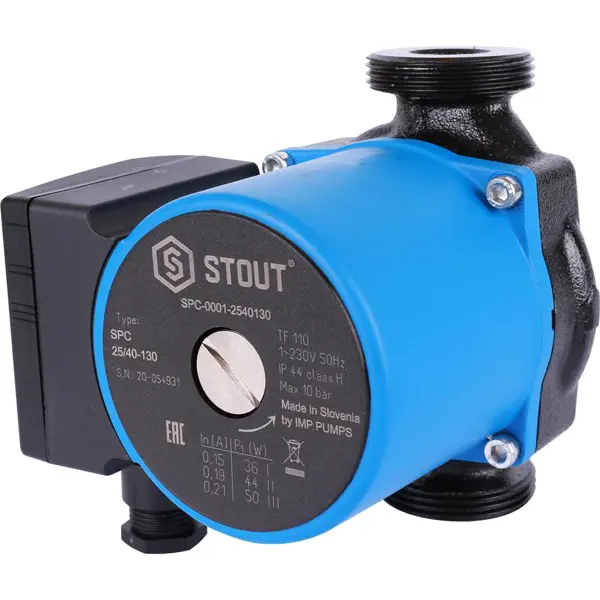 Насос циркуляционный Stout 25-40 130 мм насос циркуляционный stout spc 0001 2580180 25 80 180 для заполнения системы отопления