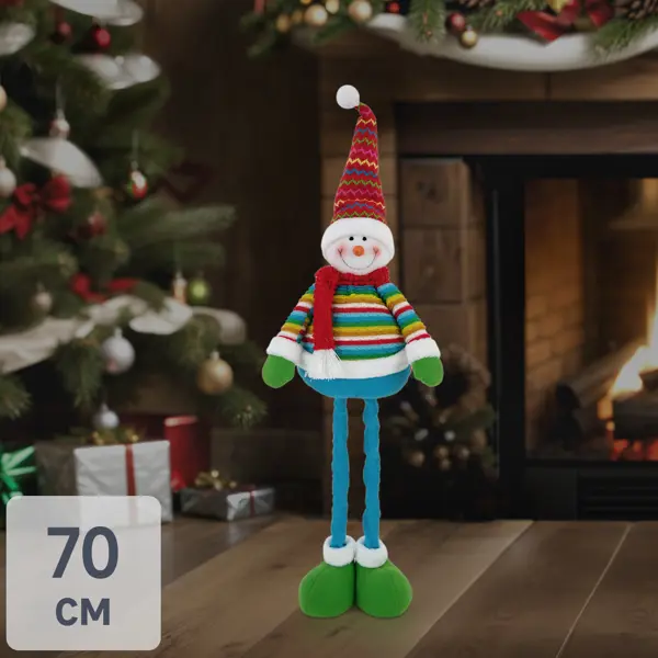Декоративная фигура «Снеговик», на раздвижных ногах 70 см декоративная фигура снеговик в шапке 20 см