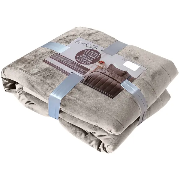 фото Комплект постельного белья paris двуспальный полиэстер серо-коричневый без бренда