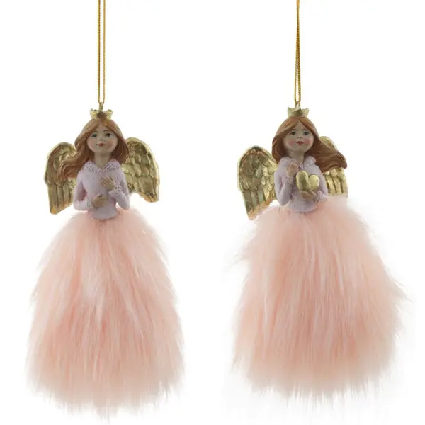 фото Елочная игрушка remeco collection ангел 763228 13x3.5x5 см в ассортименте цвет розовый без бренда