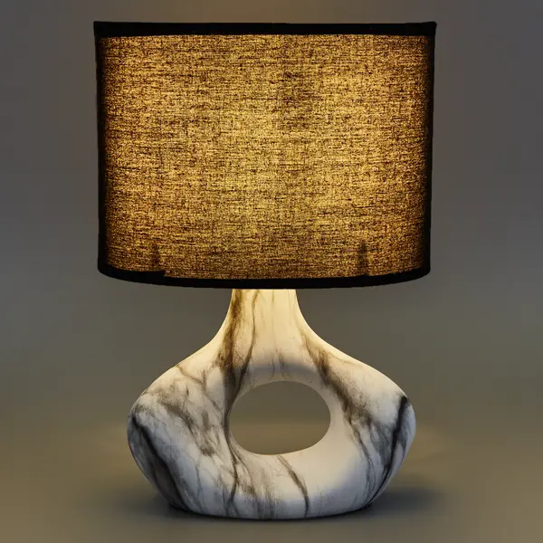Настольная лампа Rexant «Форте» с кольцом цвет белый мрамор