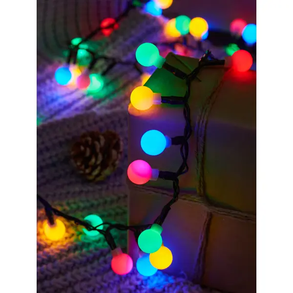 фото Гирлянда светодиодная грозди электрическая 13 м разноцветный свет 8 режимов цвет прозрачный без бренда