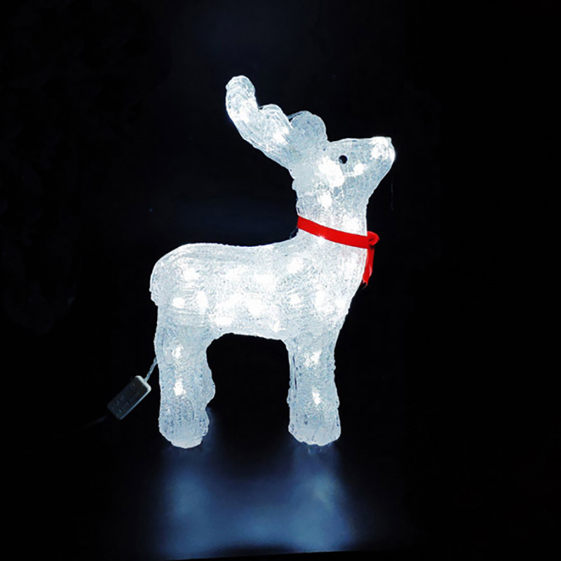 Лед олень. Акриловая светодиодная фигура белый медведь 100х175 см. Фигурка с led-подсветкой "фонарь". Страна оленей. Подсвечник прямоугольный олени Леруа.