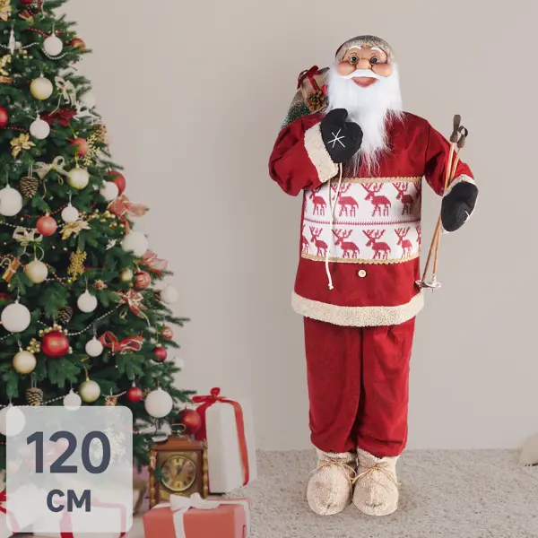 Фигура декоративная Санта в красном 120см мягкая игрушка санта 70 см