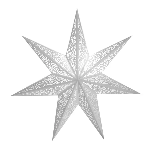 Украшение светодиодное Звезда классическая для дома 60 см цвет белый елочное украшение птички 17 см белый