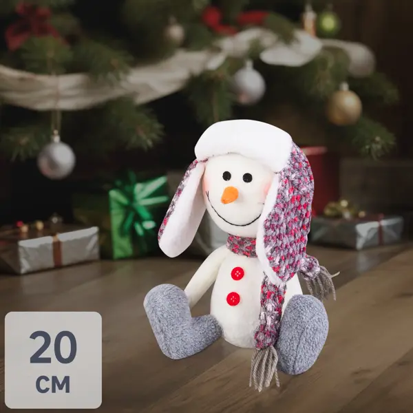 Декоративная фигура «Снеговик в шапке», 20 см фигурка декоративная снеговик 33 см syxrwwa 4723009