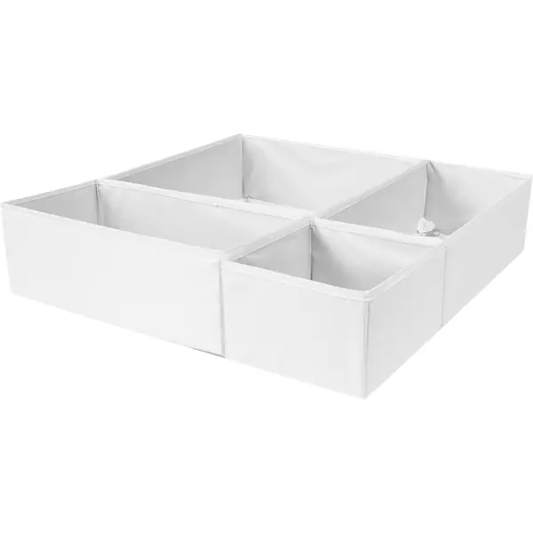 Набор коробок без крышки полиэстер цвет белый 4 шт набор губок салфеток бытовых эффект 3 шт 13×9 см микс