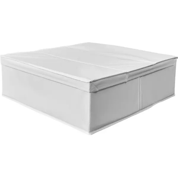 Короб для хранения с крышкой полиэстер 52x55x18 белый голубика высокорослая бонус короб h35 см