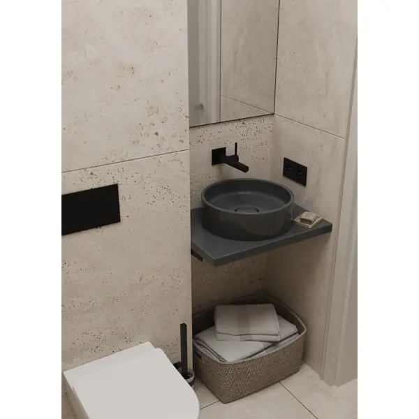 фото Столешница для ванной scandi sc-80s 80x4x47 см, искусственный камень, цвет графит без бренда