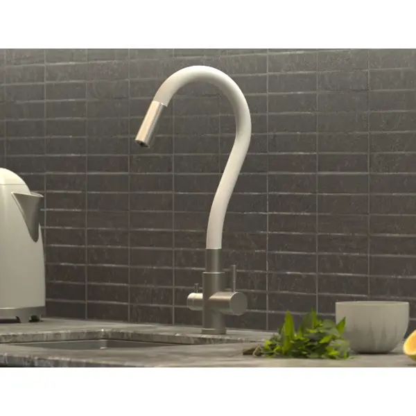 Смеситель кухонный Osgard высота 45.2 см с фильтром цвет белый смеситель для кухни osgard gron plus с каналом для фильтрованной воды никель