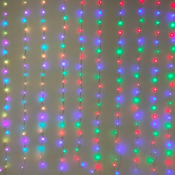 Гирлянда светодиодная занавес Премиум электрическая 2x2 м разноцветный свет 10 режимов 200 ламп цвет прозрачный гирлянда занавес 2 x 2 м разно ный с мерцанием белого диода 220в 400 led провод прозрачный пвх ip54