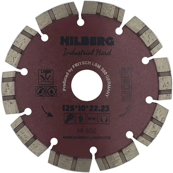 Диск алмазный по железобетону Hilberg HI802 125x22.23x2 мм алмазный диск по железобетону diamedge laser turbokut lt – 400
