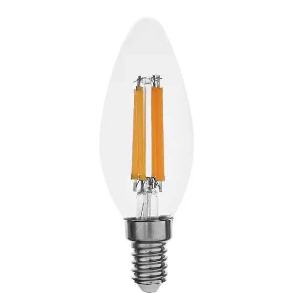 Лампа светодиодная Gauss Fil свеча Е14 13 Вт 1100 Лм 2700К теплый белый свет компьютерный стол 1300 × 650 × 1100 мм нельсон белый