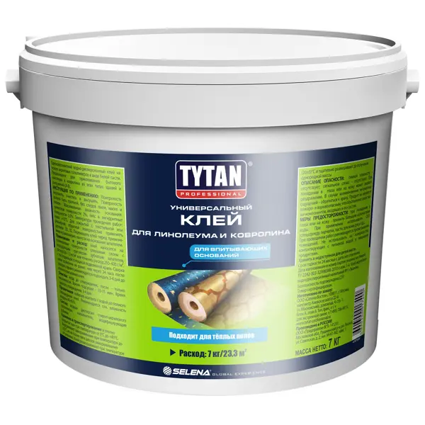 Клей универсальный для линолеума и ковролина Tytan 7 кг клей tytan цианакрилатный универсальный однокомпонентный 20 г 78384 super fix
