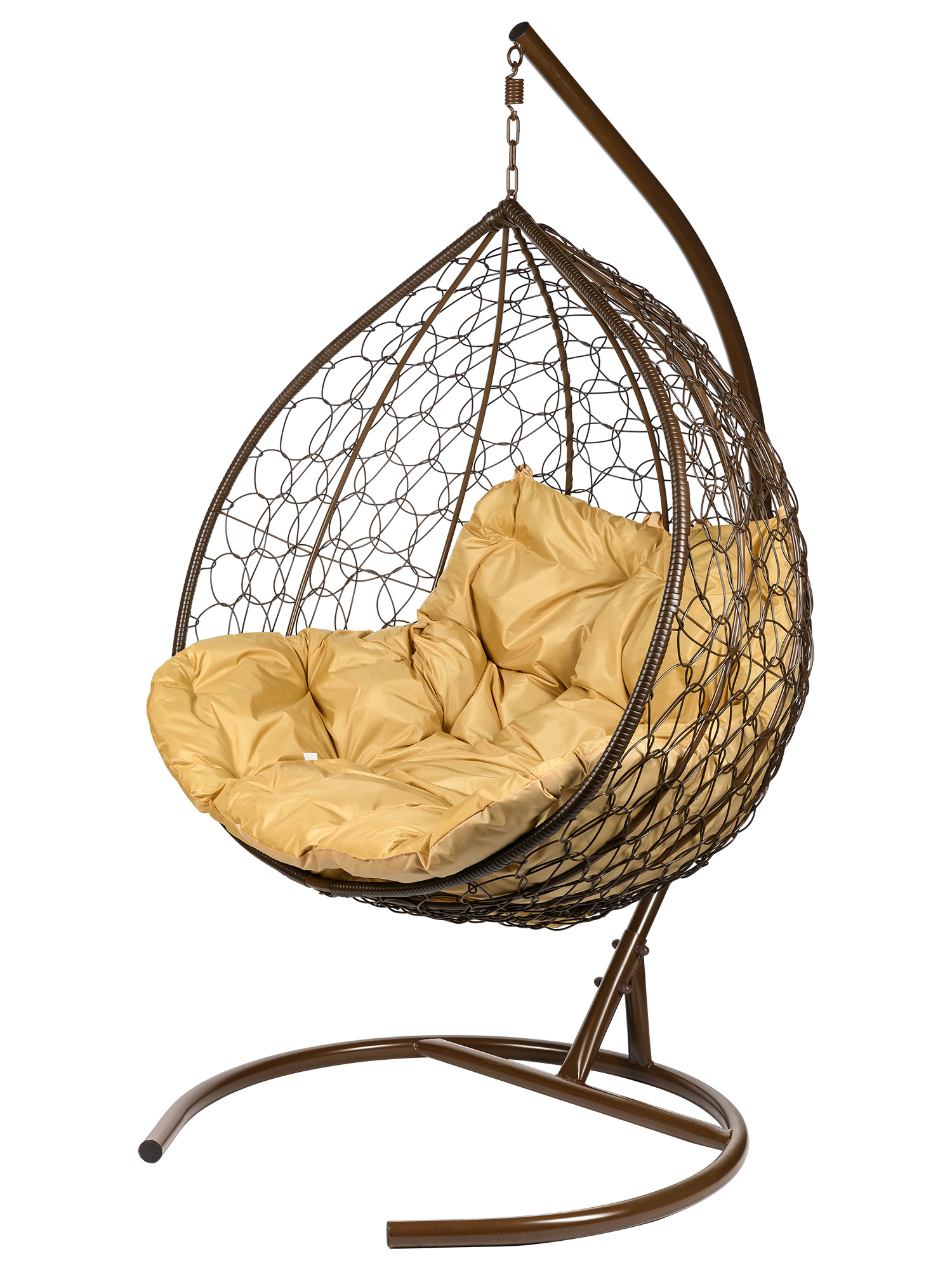 Кресло BIGARDEN kokos, 105х195 см,. Кресло подвесное BIGARDEN kokos. Кресло подвесное kokos со стойкой коричневый /бежевый. Подвесное кресло "kokos coffe". Бигарден