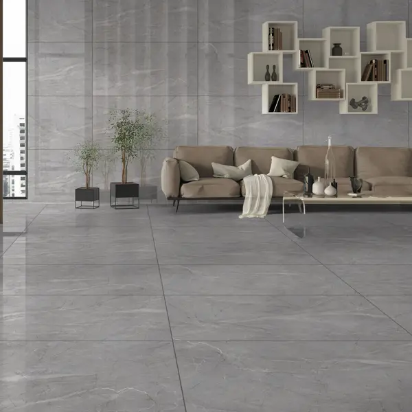 Глазурованный керамогранит Bogart Grey 60x120 см 2.88 м² полированный цвет серый