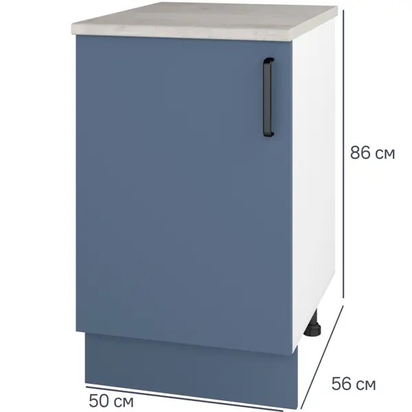Шкаф напольный Нокса 50x86x56 см ЛДСП цвет голубой шкаф напольный нокса 50x85x60 см лдсп голубой