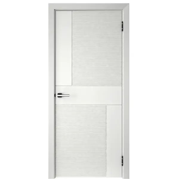 Дверь межкомнатная глухая с замком и петлями в комплекте Соло 1 60x200 эмаль цвет белый