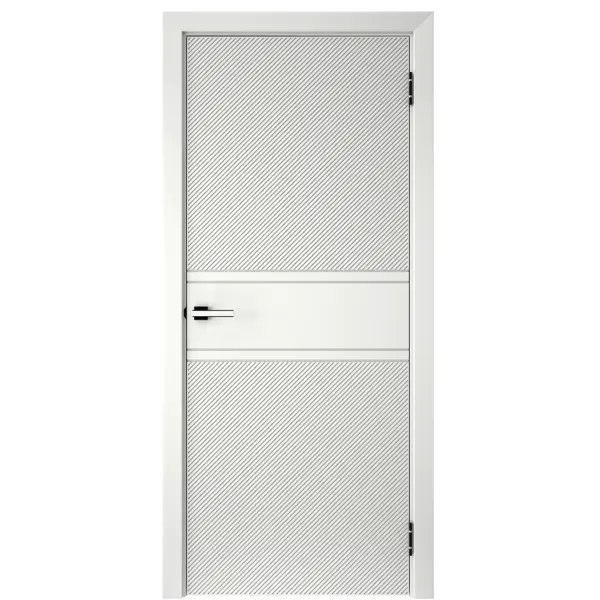 Дверь межкомнатная глухая с замком и петлями в комплекте Соло 2 70x200 эмаль цвет белый