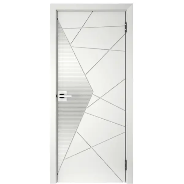 Дверь межкомнатная глухая с замком и петлями в комплекте Соло 3 60x200 эмаль цвет белый
