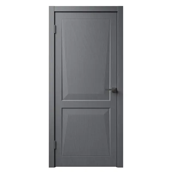 Дверь межкомнатная глухая с замком и петлями в комплекте Интеграл 90x200 см ПВХ цвет дюна темная