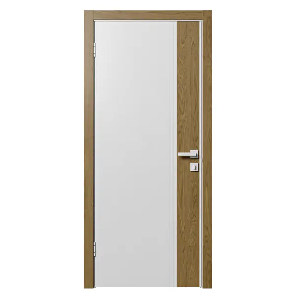 Дверь межкомнатная глухая с замком и петлями в комплекте хорда V 90x200 см эмаль цвет белый