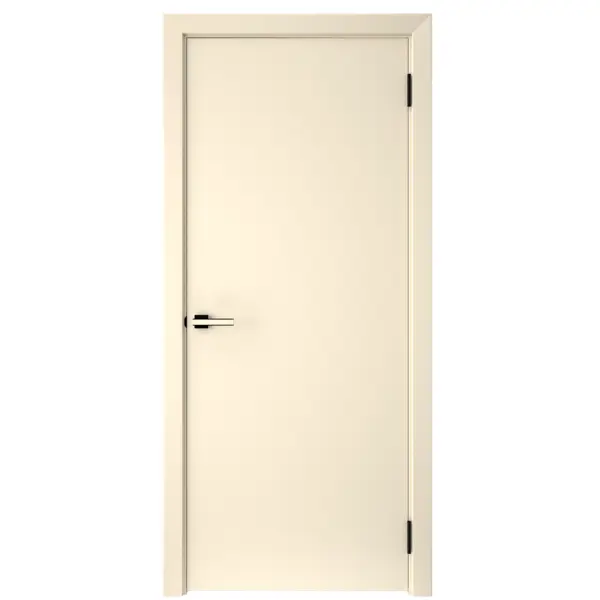 Дверь межкомнатная глухая с замком и петлями в комплекте Гладье 70x200 см эмаль цвет бежевый