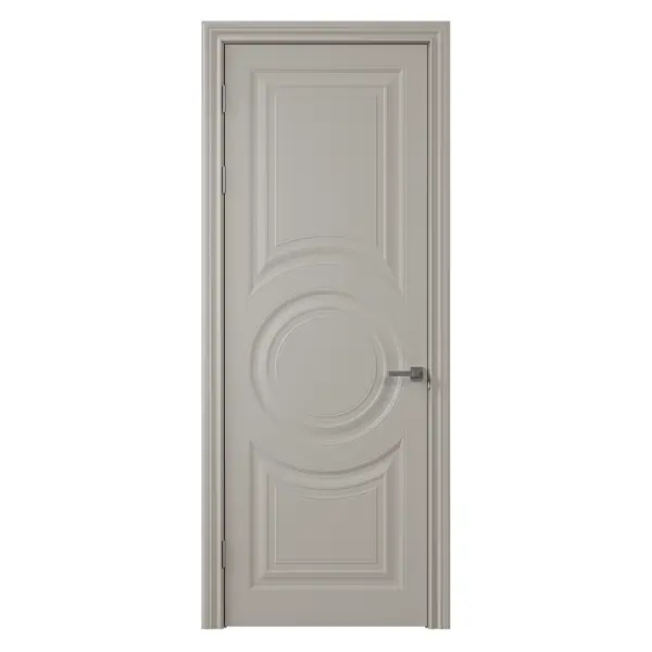 Дверь межкомнатная глухая с замком и петлями в комплекте Ларго 4 80x230 см эмаль цвет тепло-серый