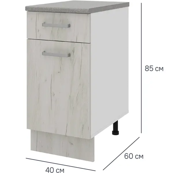 Кухонный шкаф напольный с ящиком Дейма светлая 40x85x60 см ЛДСП цвет светлый шкаф напольный с ящиком изида 40x85x60 см лдсп белый