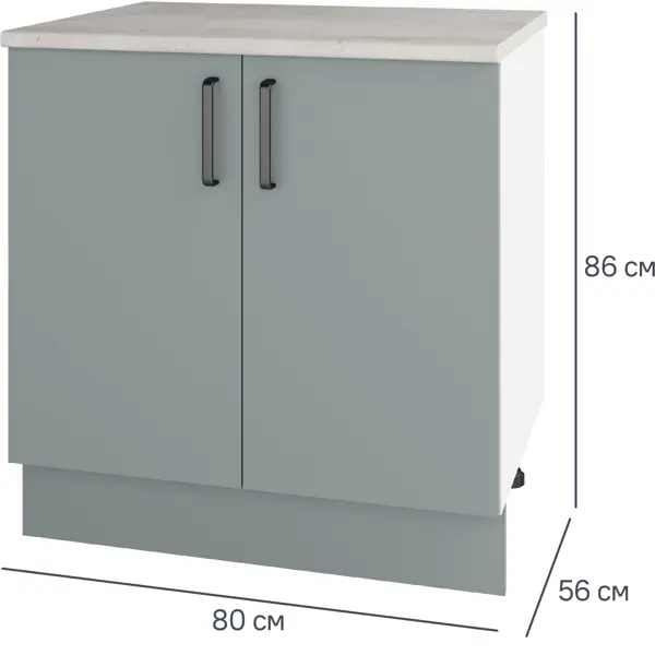Шкаф напольный Неман 80x85.2x60 см ЛДСП цвет зеленый кухонные принадлежности авакадос зеленый р 4 пред