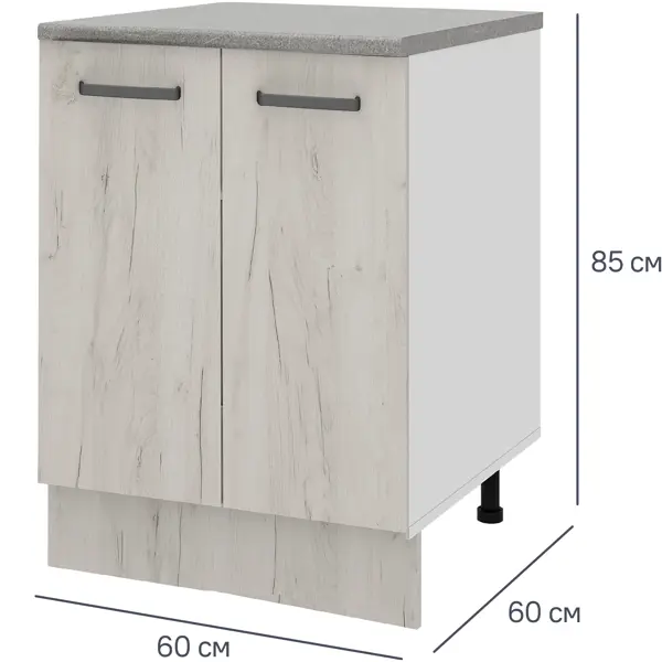 Кухонный шкаф напольный Дейма светлая 60x85x60 см ЛДСП цвет светлый