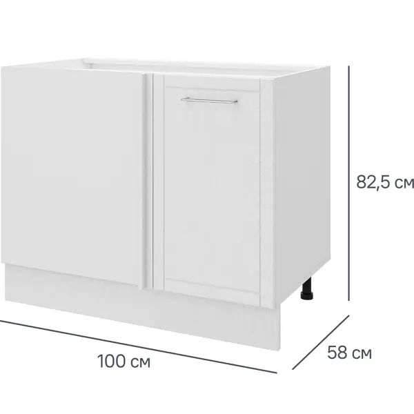 Шкаф угловой Агидель 100x82.5x58 см ЛДСП цвет белый задняя секция для настенного шкафа 15u серии wp sysmatrix
