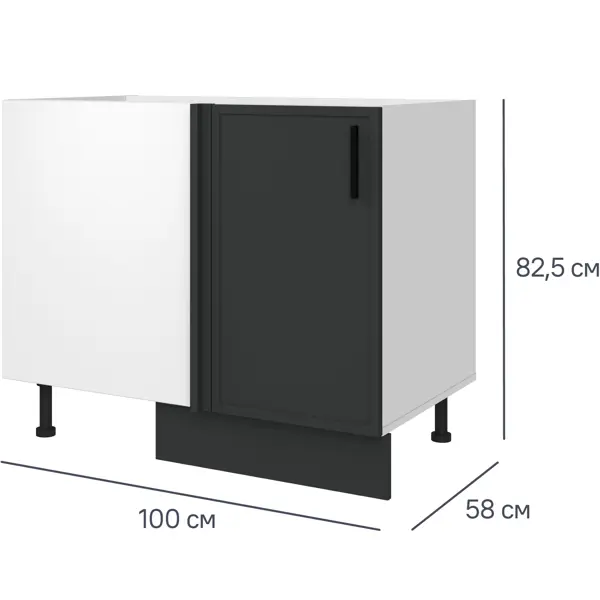 Шкаф угловой Неро 100x82.5x58 см ЛДСП цвет серый шкаф угловой яна