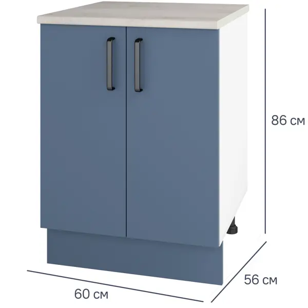 Шкаф напольный Нокса 60x85x60 см ЛДСП цвет голубой шкаф напольный нокса 50x86x56 см лдсп голубой