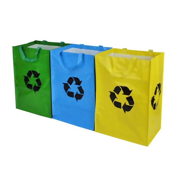 Набор мягких контейнеров для сбора мусора 50 л Delinia пластик цвет желтый/синий/зеленый 3 шт набор контейнеров герметических delinia полипропилен 5 шт