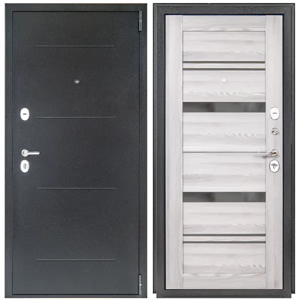 Дверь металлическая Монса Ривьера айс/ант сер (980r) дверная коробка монса 2070х70 мм пвх ривьера айс 2 5 шт