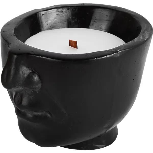 Свеча в гипсе Орней черная 9 см свеча в стекле кофе черная 9 см