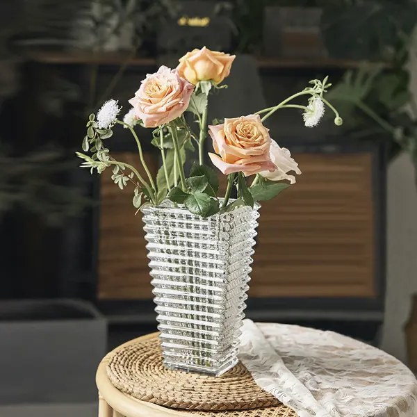 Ваза Crystal стекло цвет прозрачный 22.5 см ваза эскейп декор айвори