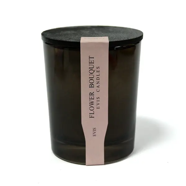 Свеча в стекле Цветочный черная 9 см свеча чайная ароматическая 6 шт в под коробке шалфей