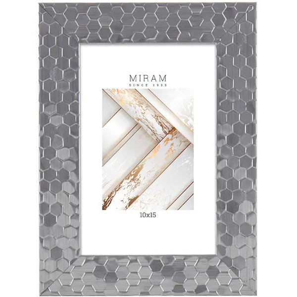 Рамка Мирам 10x15 см пластик цвет серебро