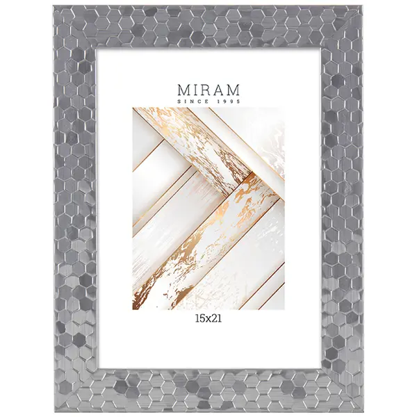 Рамка Мирам 15x21 см пластик цвет серебро